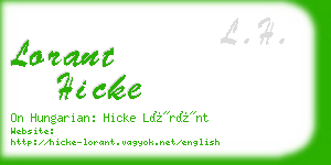 lorant hicke business card